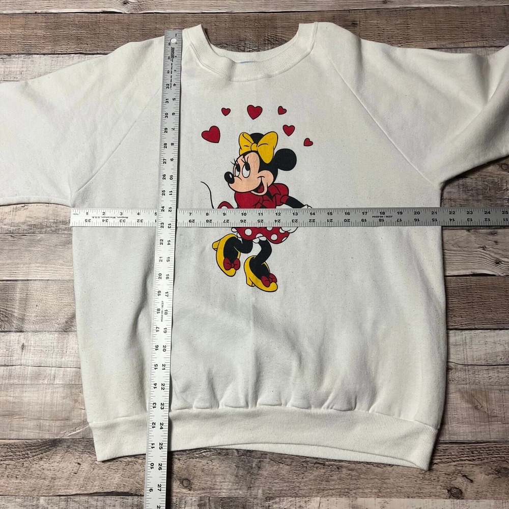 Minnie Mouse Crewneck Women's Large White Vintage Walt Disney Fashions - Picture 4 of 12